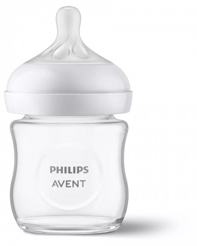 Philips Avent Natural Response stikla zīdaiņu pudelīte 125 ml, jaundzimušā knupītis, 0m+ - SCY930/01 image 1