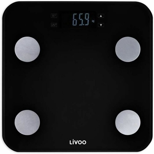 Digitālie vannas istabas svari Livoo DOM427N Melns Rūdīts stikls 180 kg image 1