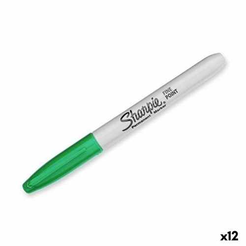 Постоянный маркер Sharpie Fine Point Зеленый 0,9 mm (12 штук) image 1