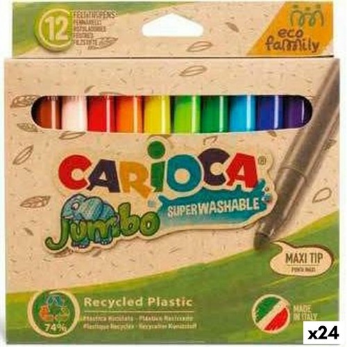 Set of Felt Tip Pens Carioca Jumbo Eco Family 24 Pieces Multicolour (24 Units) image 1