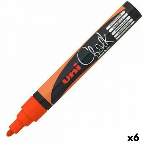 Жидкие маркеры Uni-Ball PWE-5M Fluor Оранжевый (6 штук) image 1