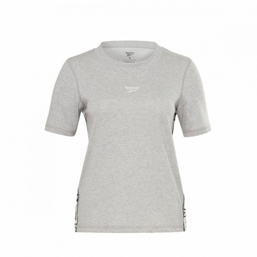 Women’s Short Sleeve T-Shirt Reebok Tape Pack Grey image 1