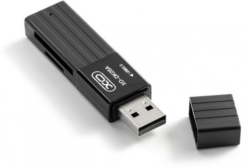XO memory card reader DK05A 2in1 USB 2.0, black image 1