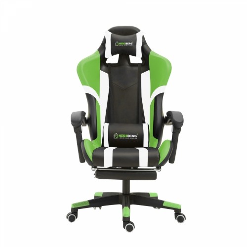 Herzberg Home & Living Herzberg HG-8083: Tri-color Gaming and Office Chair with Linear Accent Green image 1