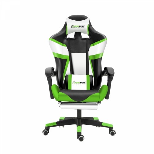 Herzberg Home & Living Herzberg HG-8082: Tri-color Gaming and Office Chair with T-shape Accent Green image 1