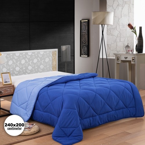 Herzberg Home & Living Herzberg HG-2420BCO: Bicolor Microfiber Duvet - 240x200cm Blue image 1