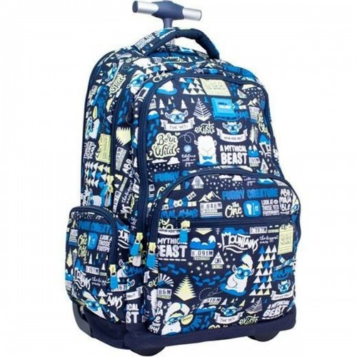 School Rucksack with Wheels Milan The Yeti Navy Blue 52 x 34,5 x 23 cm image 1