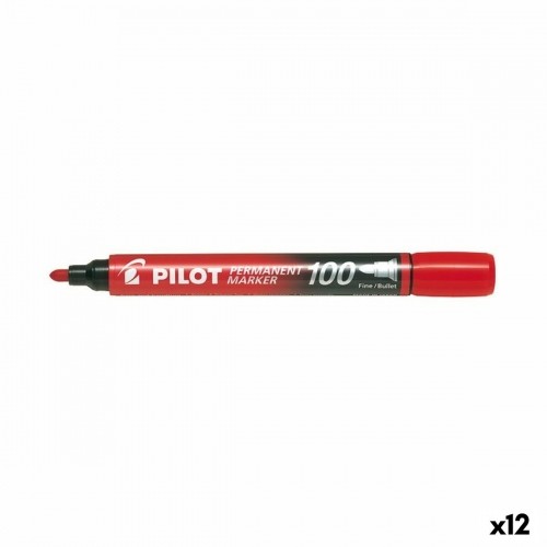 Постоянный маркер Pilot SCA-100 Красный 1 mm (12 штук) image 1