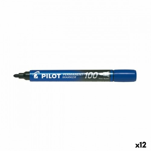 Permanent marker Pilot SCA-100 Blue (12 Units) image 1