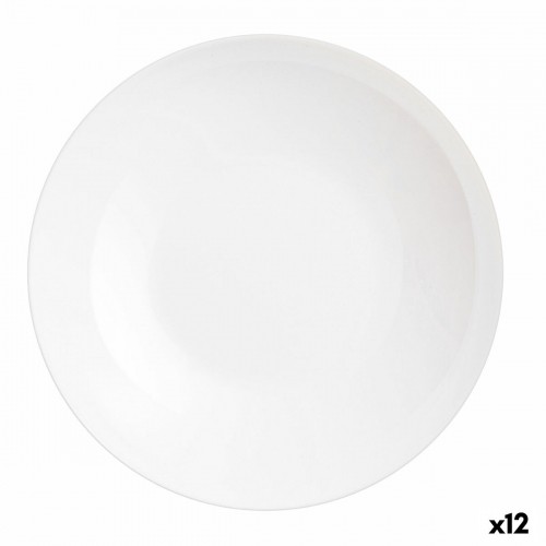 Flat Plate Luminarc Friends Time White Glass Ø 26 cm Multi-use (12 Units) image 1