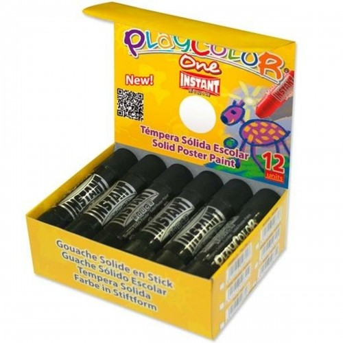 Tempera Playcolor Basic One Ciets Melns (10 g) (12 gb.) image 1
