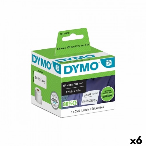 Рулон этикеток Dymo 99014 54 x 101 mm LabelWriter™ Белый Чёрный (6 штук) image 1