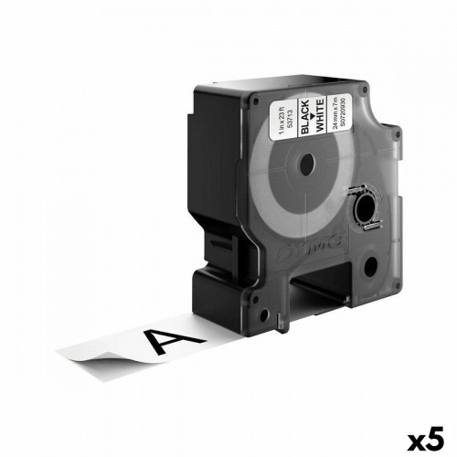 Ламинированная лента для фломастеров Dymo D1 53713 24 mm LabelManager™ Чёрный Белый (5 штук) image 1