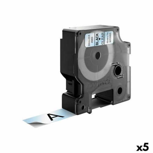 Laminated Tape for Labelling Machines Dymo D1 45800 LabelManager™ Black Transparent (5 Units) image 1