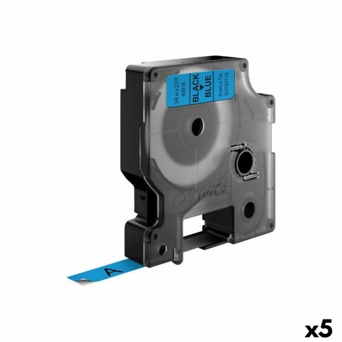 Laminated Tape for Labelling Machines Dymo D1 40916 9 mm LabelManager™ Black Blue (5 Units) image 1