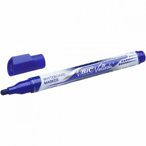 Marker pen/felt-tip pen Bic Velleda Blue (12 Pieces) image 1