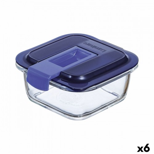Герметичная коробочка для завтрака Luminarc Easy Box Синий Cтекло (380 ml) (6 штук) image 1