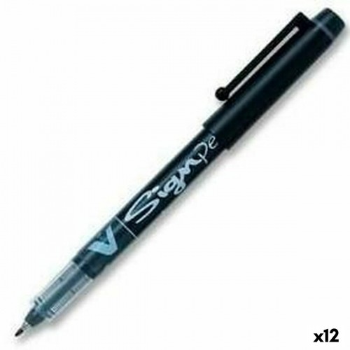 Ручка с жидкими чернилами Pilot V-Sign Чёрный 0,6 mm (12 штук) image 1