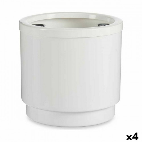 Self-watering flowerpot White polypropylene (26 x 25 x 26 cm) (4 Units) image 1