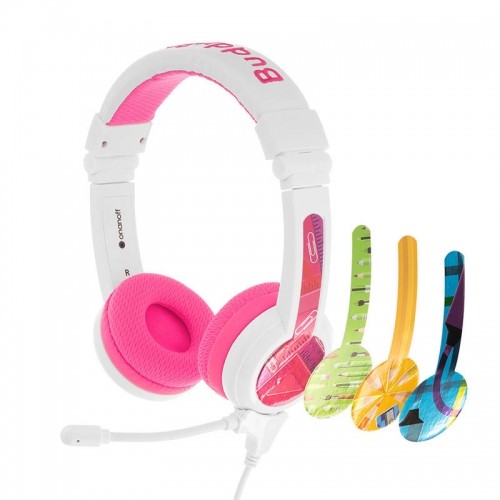 BuddyPhones kids headphones wired School+ (Pink) image 1