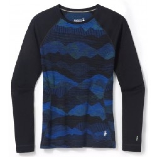 Smartwool Termo krekls SW WS Classic Thermal Merino Base Layer Pattern Crew XS Blueberry Hill Mountain Scape image 1