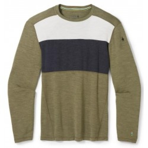 Smartwool Termo krekls SW MS CLASSIC Thermal Merino Base Layer Colorblock Crew XXL Winter Moss Heather image 1