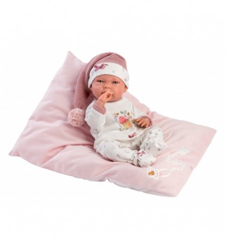 Llorens Кукла малышка Ника 40 см на розовой подушке, c соской (виниловое тело) Испания LL73880 image 1