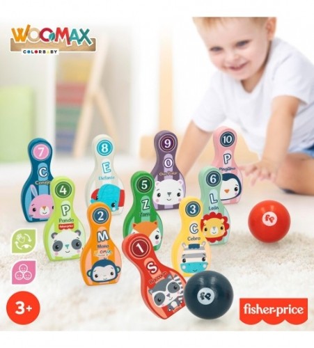 Fisher Price Деревянная игра Кегли 3лет+ CB48815 image 1