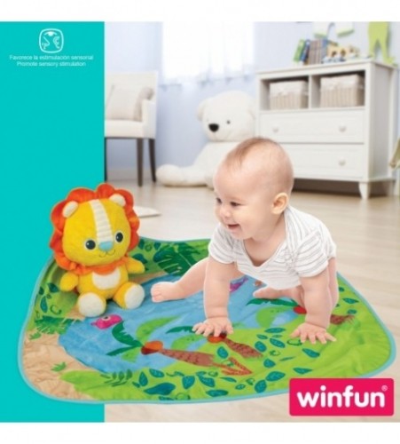 Winfun Komplekts plīša Lauva ar flisa pledi 71x71 cm CB46499 image 1