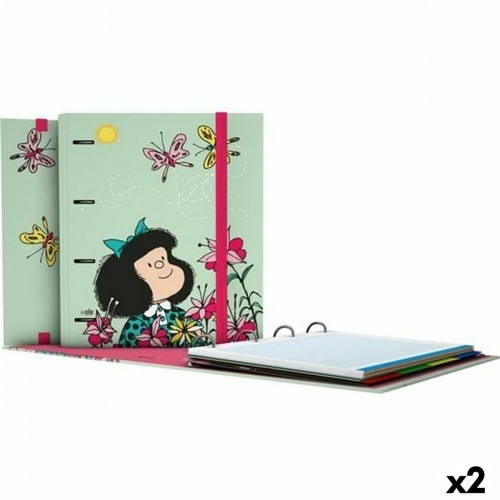 Gredzenveida stiprinājums Grafoplas Carpebook Mafalda Zaļš A4 (2 gb.) image 1
