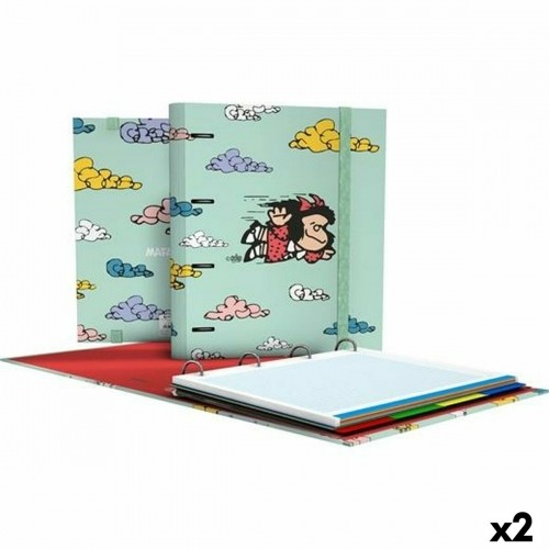 Gredzenveida stiprinājums Grafoplas Carpebook Mafalda Zaļš A4 (2 gb.) image 1