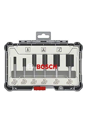Bosch cutter set 6 pcs Straight 8mm shank - 2607017466 image 1