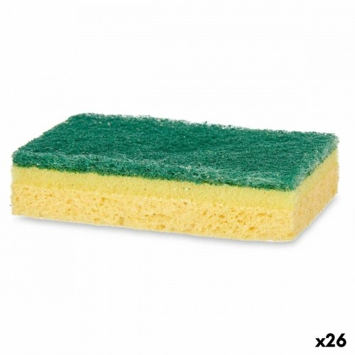 Bigbuy Home Набор мочалок Зеленый Жёлтый Целлюлоза Абразивное волокно (10,5 X 6,7 X 2,5 cm) (26 штук) image 1