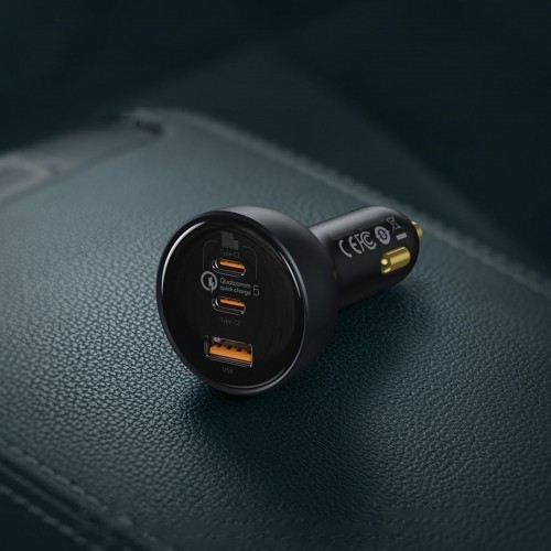 Baseus fast USB | USB car charger Type C 160W PPS Quick Charge 5 PD gray (TZCCZM-0G) image 1