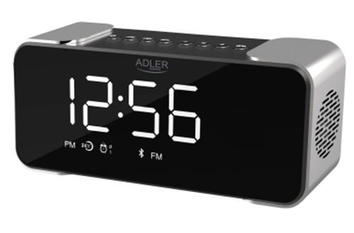 Adler  
         
       Wireless alarm clock with radio AD 1190 AUX in, Silver/Black, Alarm function image 1