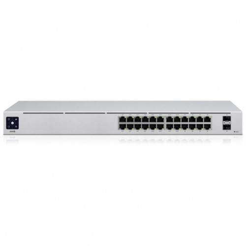 UBIQUITI  
         
       Switch||USW-Pro-24-PoE|Type L3|Desktop/pedestal|Rack|24x10Base-T / 100Base-TX / 1000Base-T|2xSFP+|PoE+ ports 16|400 Watts|USW-PRO-24-POE image 1