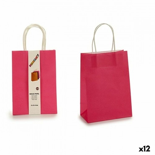 Set of Bags Pink Paper 8 x 31 x 15 cm (12 Units) image 1