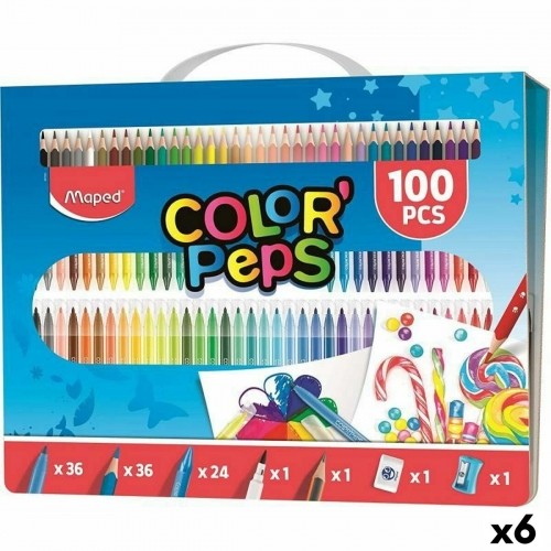 Цветные карандаши Maped Разноцветный 100 Предметы (6 штук) image 1