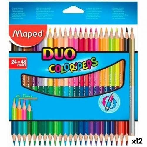 Цветные карандаши Maped Duo Color' Peps	 Разноцветный 24 Предметы Двойной (12 штук) image 1