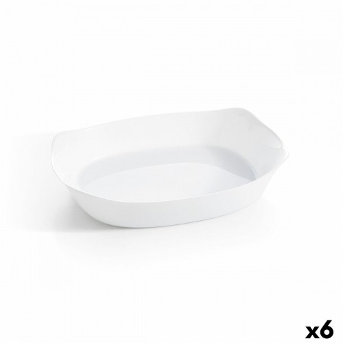 Serving Platter Luminarc Smart Cuisine Rectangular White Glass 38 x 27 cm (6 Units) image 1