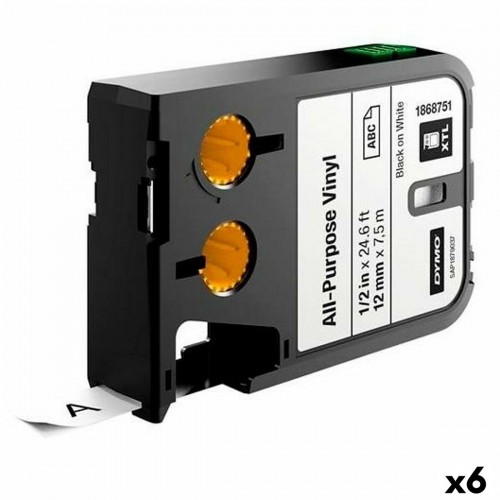 Термотрансферная лента Dymo XTL Чёрный Белый 32 x 12 x 7 mm (6 штук) image 1