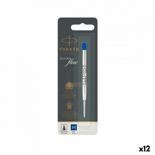 Refill for ballpoint pen Parker Quink Flow Blue (12 Units) image 1