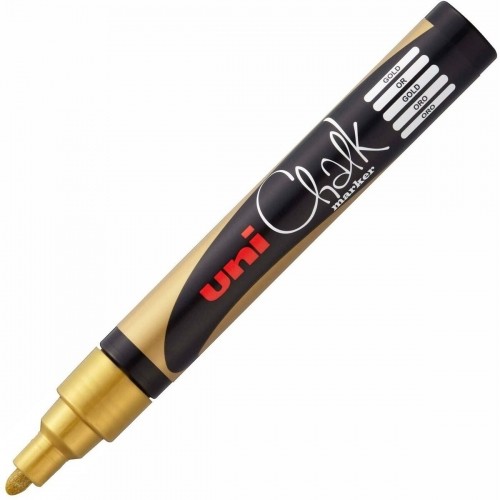 Liquid chalk marker Uni-Ball PWE-5M Golden (6 Pieces) image 1