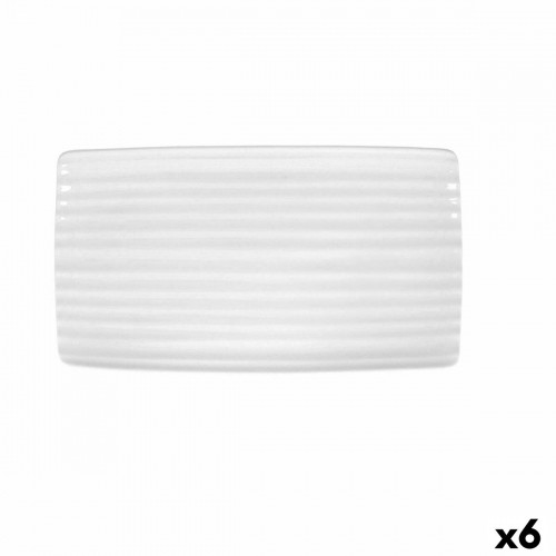 Snack tray Ariane Artisan Ceramic White 36 x 20 cm (6 Units) image 1