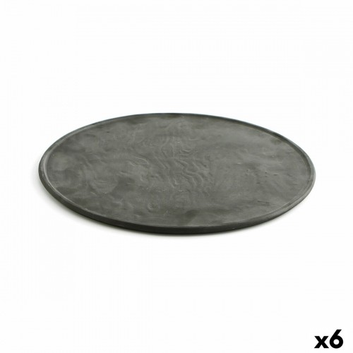 Мелкая тарелка Quid Mineral Gres Керамика Чёрный Ø 33 cm (6 штук) image 1