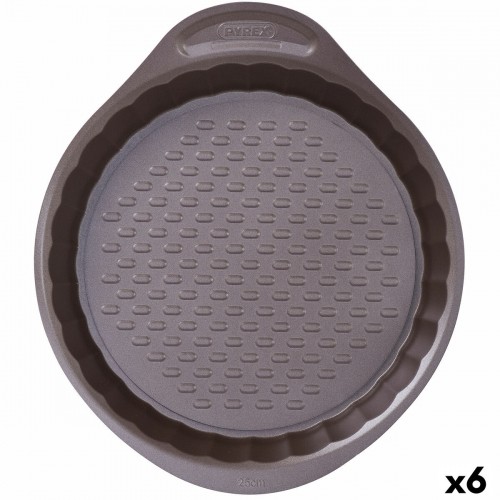 Oven Mould Pyrex Asimetria Circular Black 25 cm (6 Units) image 1