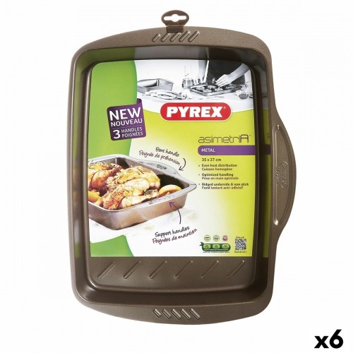 Krāsns Veidne Pyrex Asimetria Taisnstūra Melns 35 x 27 cm Metāls (6 gb.) image 1