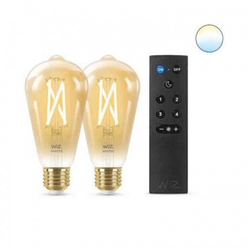Smart Light bulb Wiz ST64 E27 50 W Multicolour Golden 7 W 640 lm (2 Units) image 1