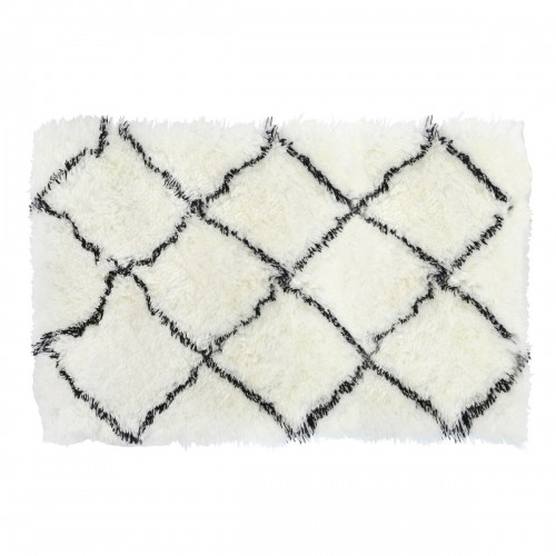 Carpet DKD Home Decor 120 x 180 x 5 cm Polyester White Rhombus image 1