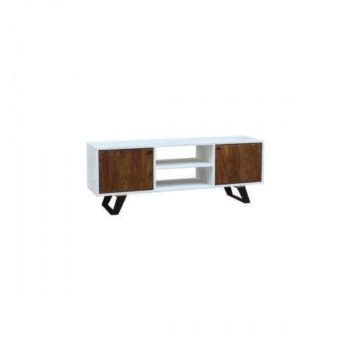 TV furniture DKD Home Decor White 135 x 35 x 40 cm Metal Mango wood image 1